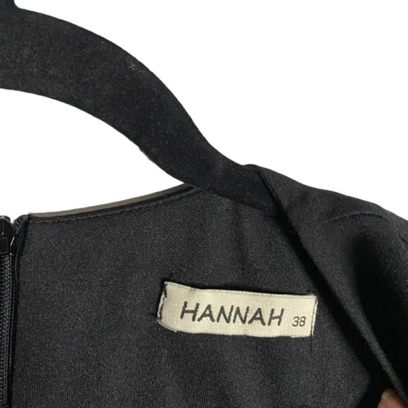 Hannah Women's Black Bodycon Ruffle Trim Midi Dress - Picture 2 of 10